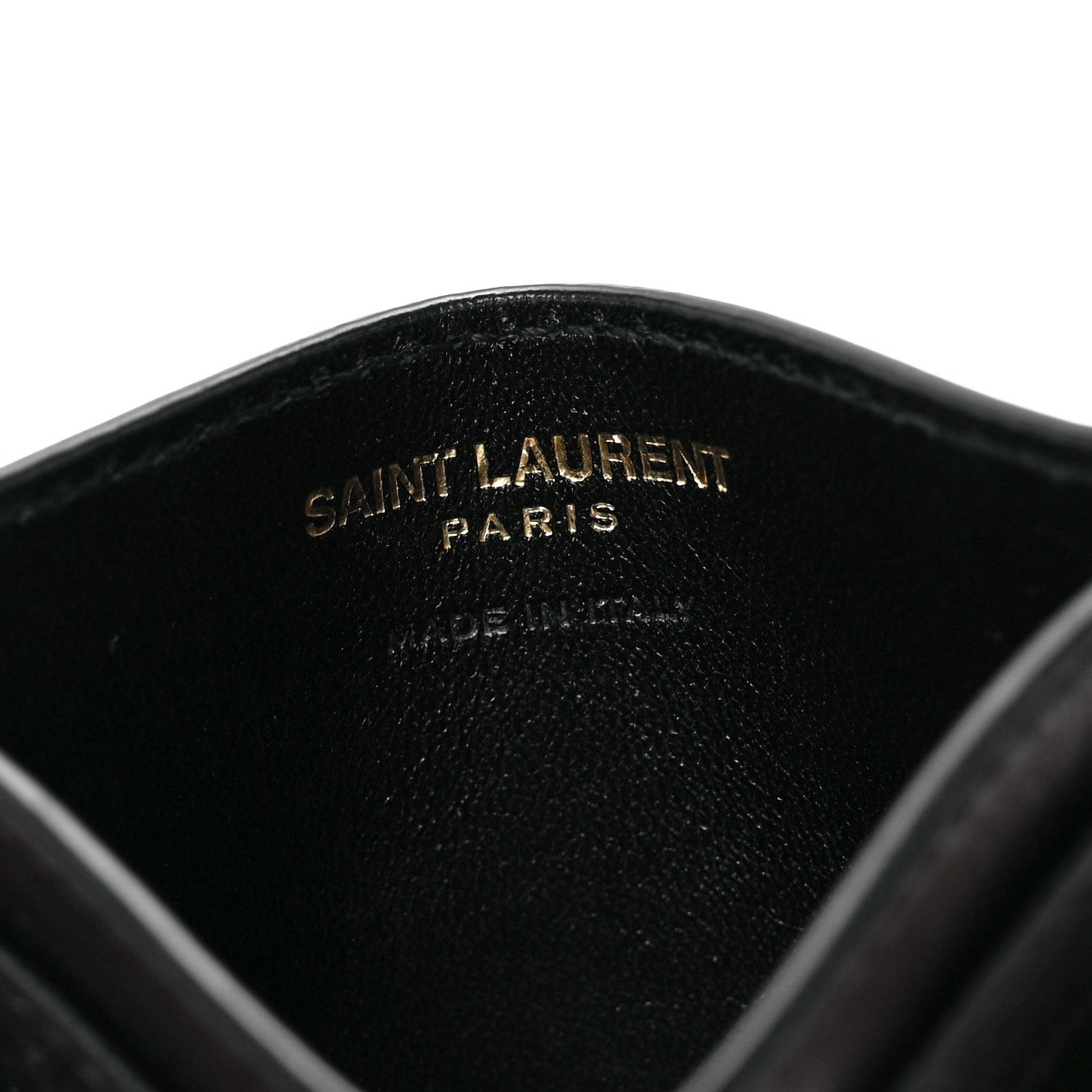 Saint Laurent Lambskin Quilted Monogram Gaby Card Case Black 6 of 12