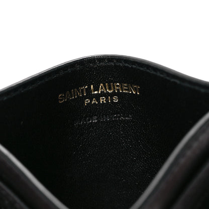 Saint Laurent Lambskin Quilted Monogram Gaby Card Case Black 6 of 12