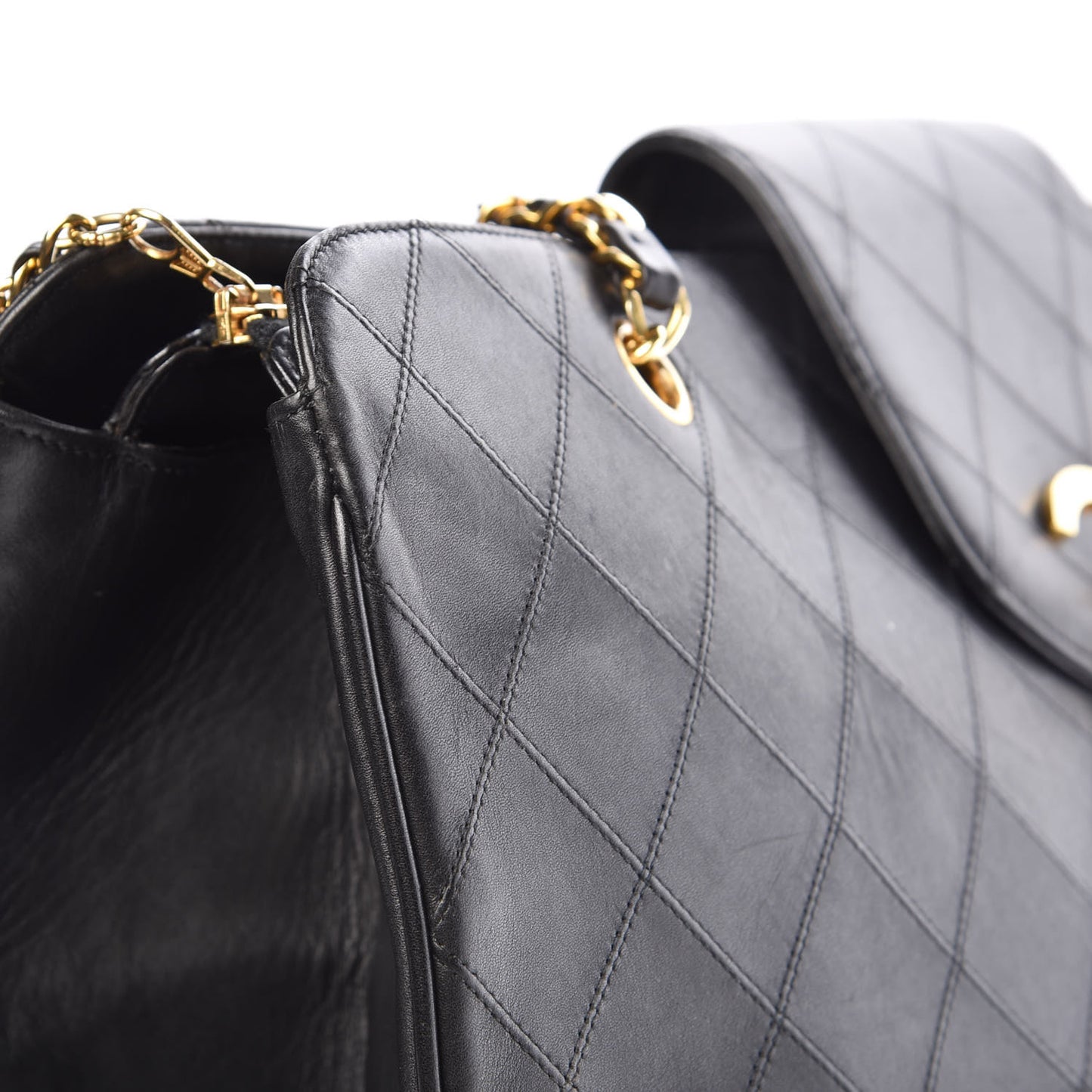 Calfskin Stitched XL Weekender Black