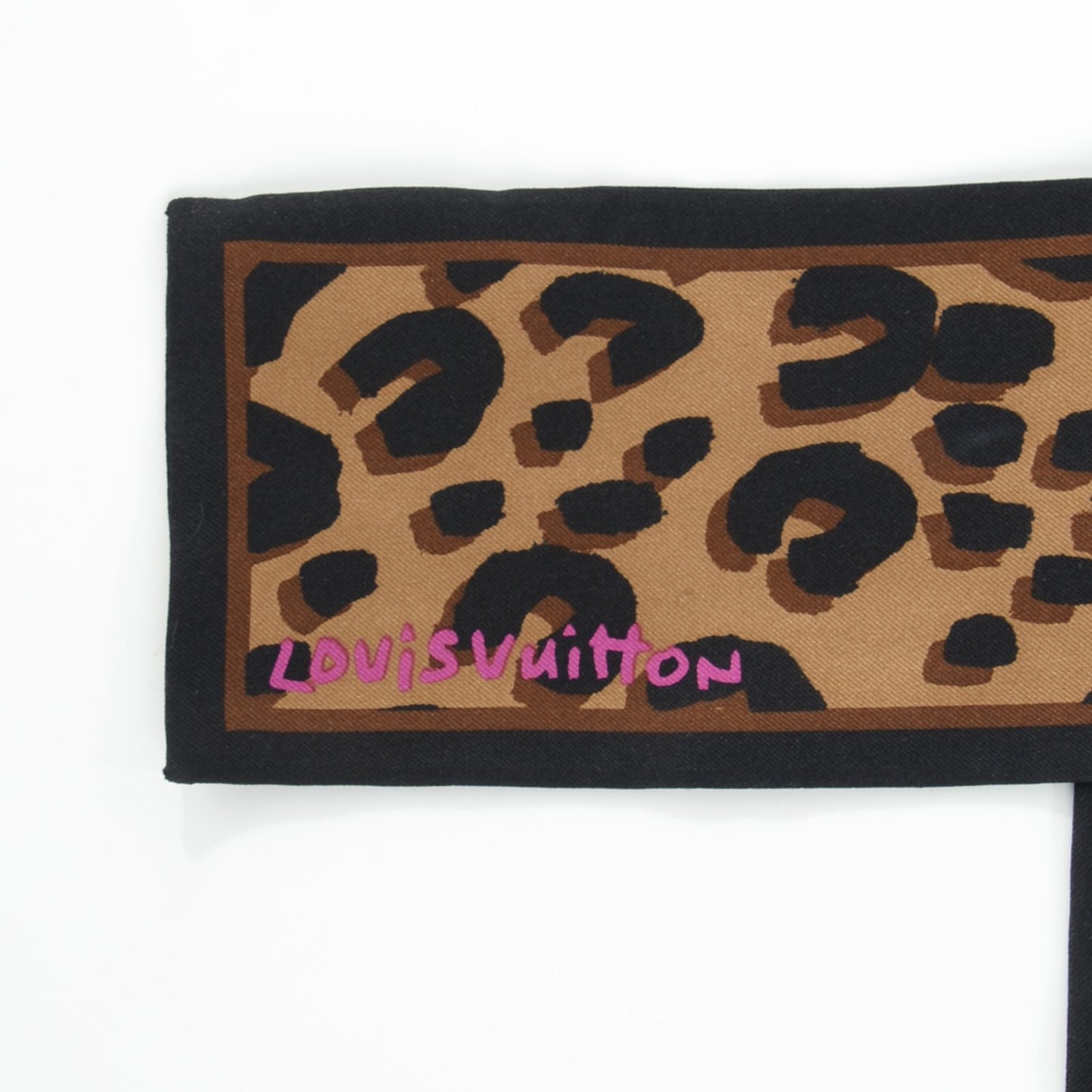 Silk Leopard Bandeau Scarf Marron