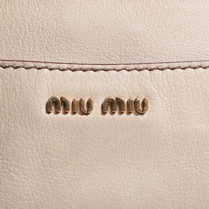 Miu Miu Leather Chain Shoulder Bag Ivory 6 of 9