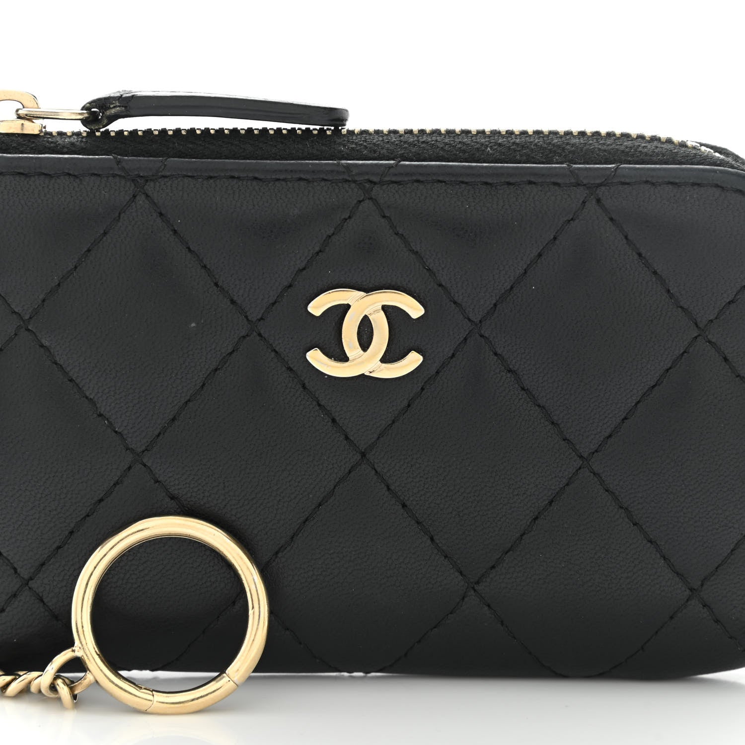 Chanel Lambskin Quilted Key Holder Case Black 6 of 11