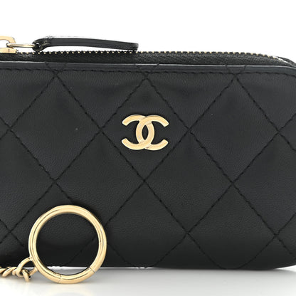 Chanel Lambskin Quilted Key Holder Case Black 6 of 11