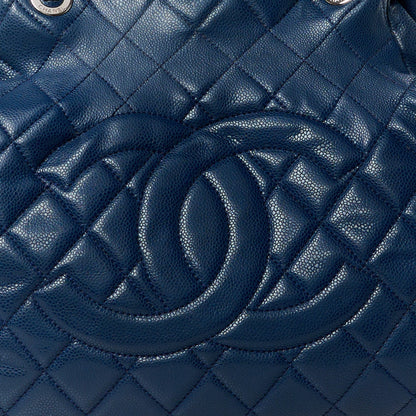 Chanel Caviar Quilted Framed Bowling Bag Blue 9 of 11