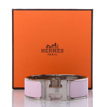 Hermes Enamel Wide Clic Clac H Bracelet GM Rose Dragee 6 of 6