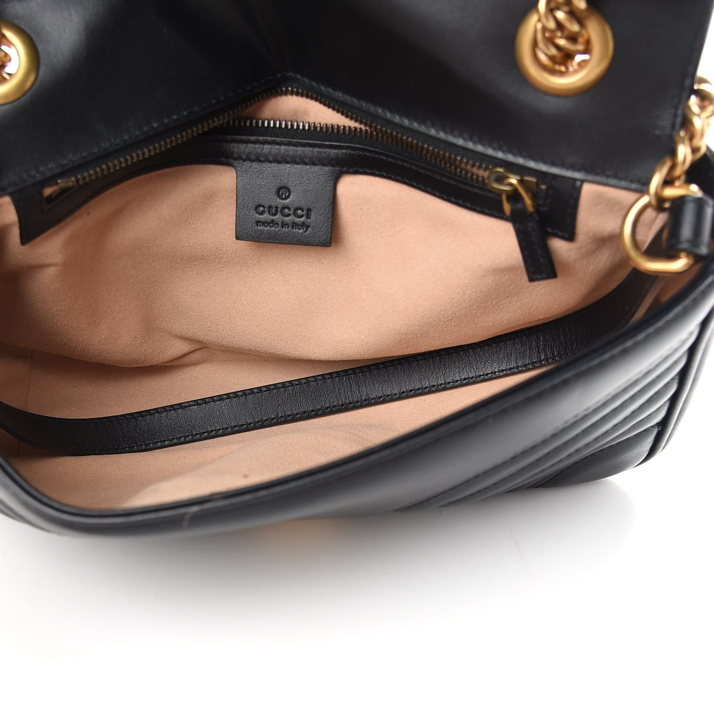 Calfskin Matelasse Small GG Marmont Shoulder Bag Black