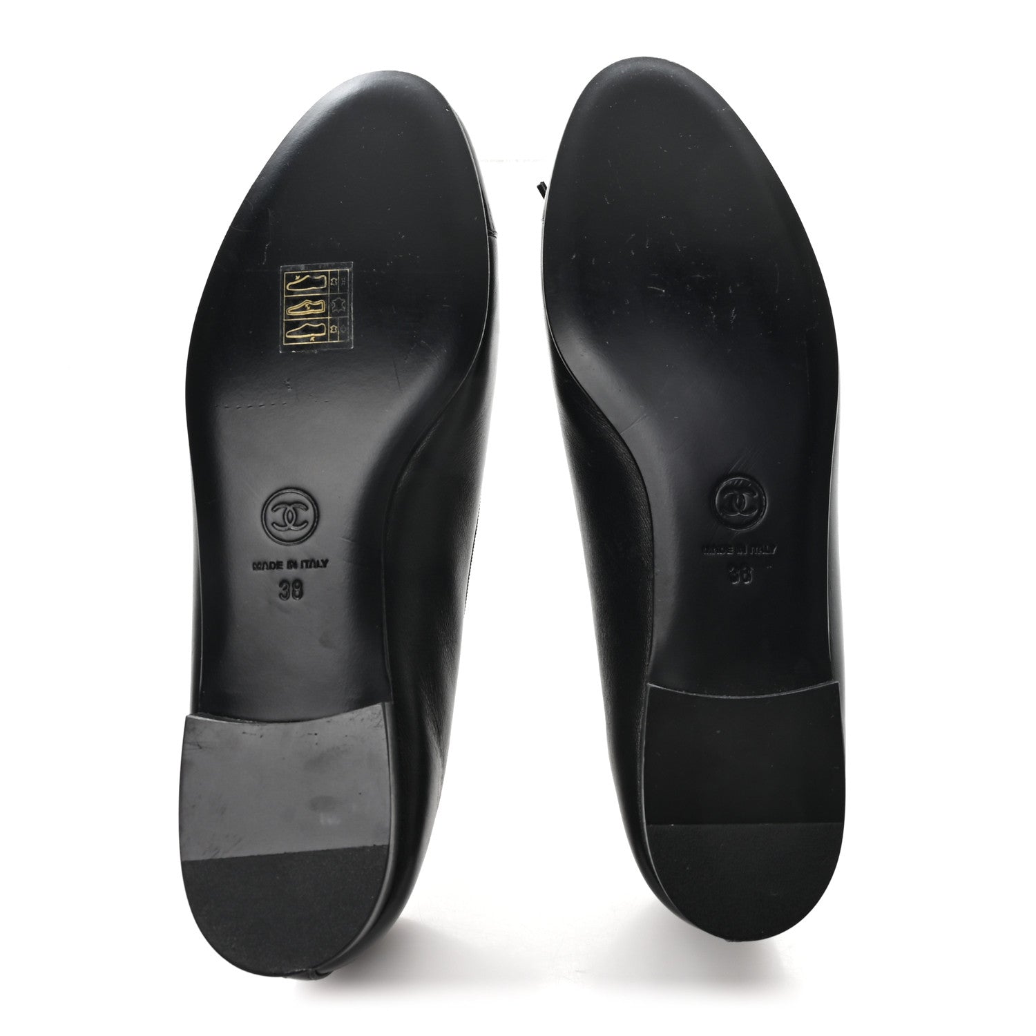Chanel Lambskin Patent Cap Toe Ballerina Flats 38 Black 7 of 10
