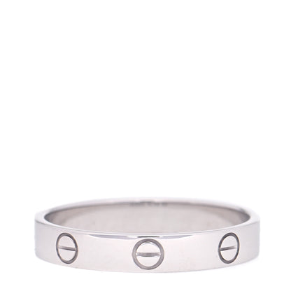 Cartier 18K White Gold 3.5mm LOVE Wedding Band Ring 60 9 3 of 6