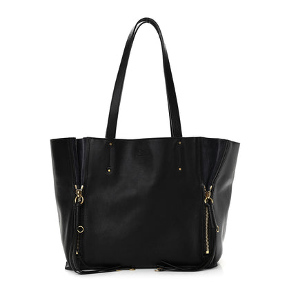 Chloe Smooth Calfskin Medium Milo Shopping Tote Black 1 of 11