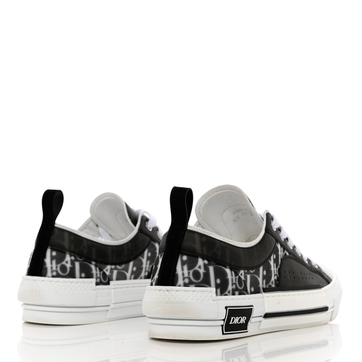 Technical Canvas Mesh Oblique Printed Mens B23 Low Top Sneaker 42 Black White