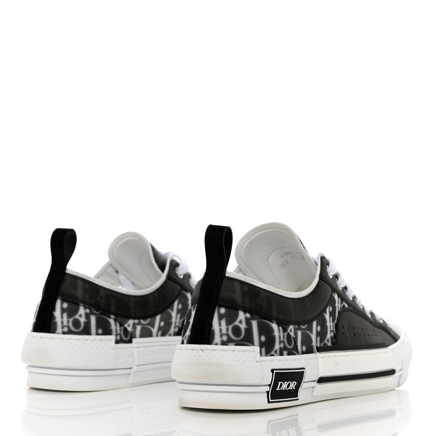 Christian Dior Technical Canvas Mesh Oblique Printed Mens B23 Low Top Sneaker 42 Black White 4 of 9