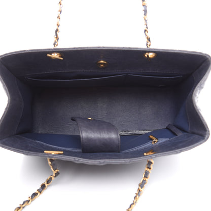 Chanel Crumpled Grained Calfskin Quilted Tote Blue 7 of 15