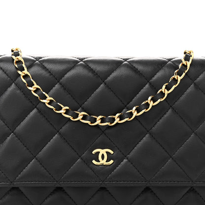 Chanel Lambskin Quilted Wallet On Chain WOC Black 8 of 11