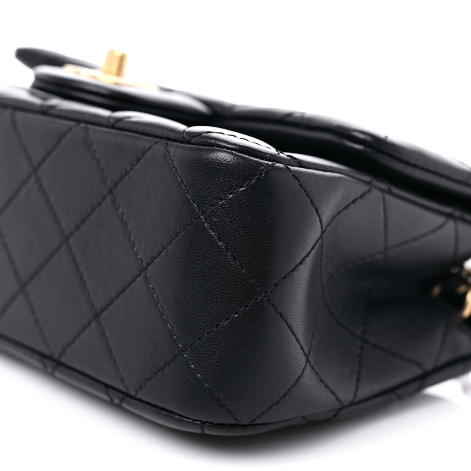 Chanel Lambskin Quilted Mini Rectangular Pearl Crush Flap Black 9 of 10