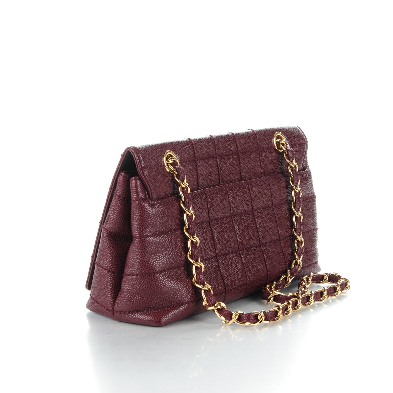 Chanel Caviar Square Stitched Medium Flap Burgundy 3 of 8
