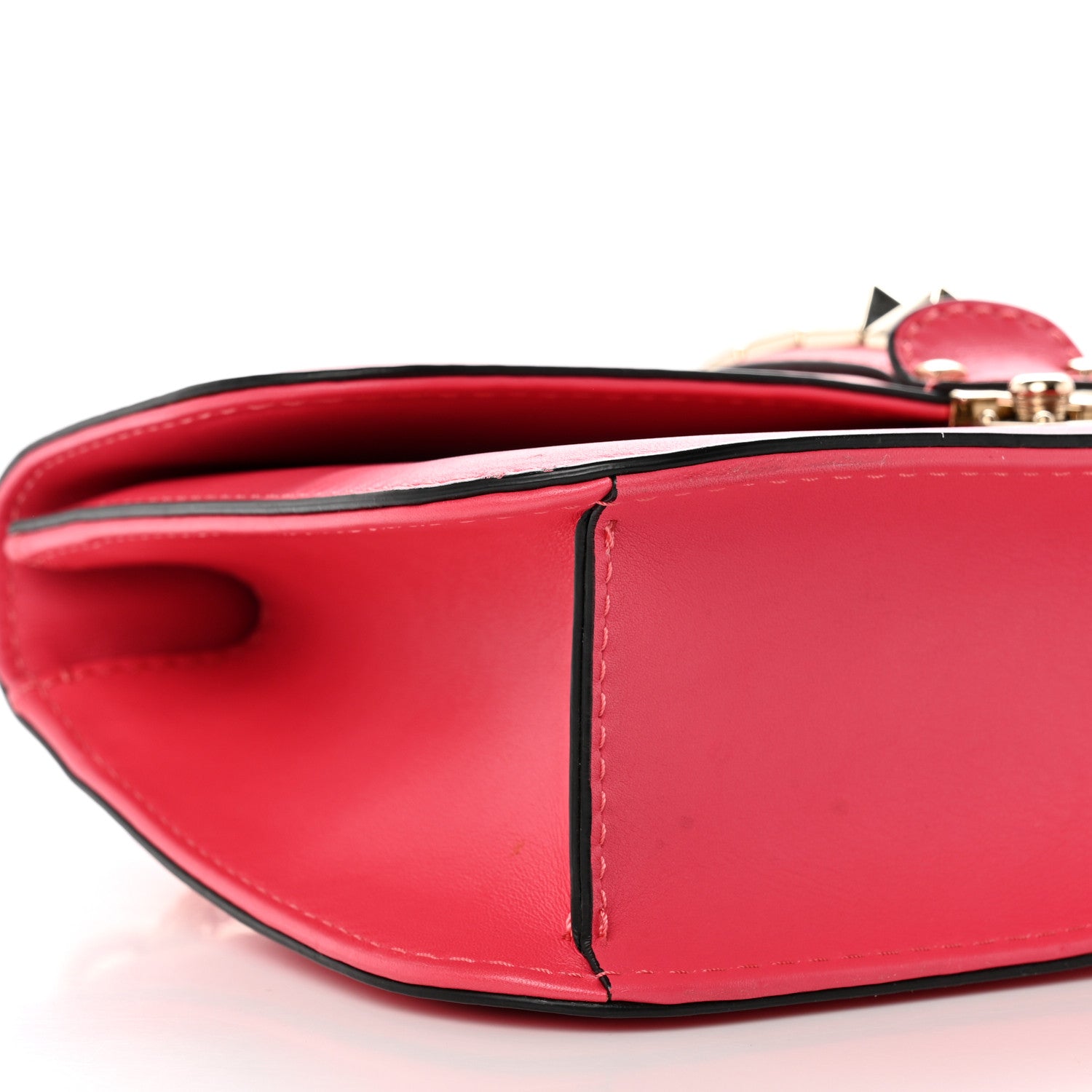Valentino Garavani Vitello Medium Glam Lock Rockstud Flap Deep Rose 7 of 8
