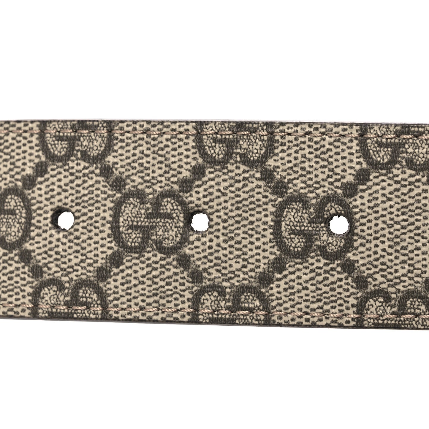 GG Supreme Monogram Plutone Calfskin Double G Reversible 37mm Belt 85 34 Beige Ebony New Acero