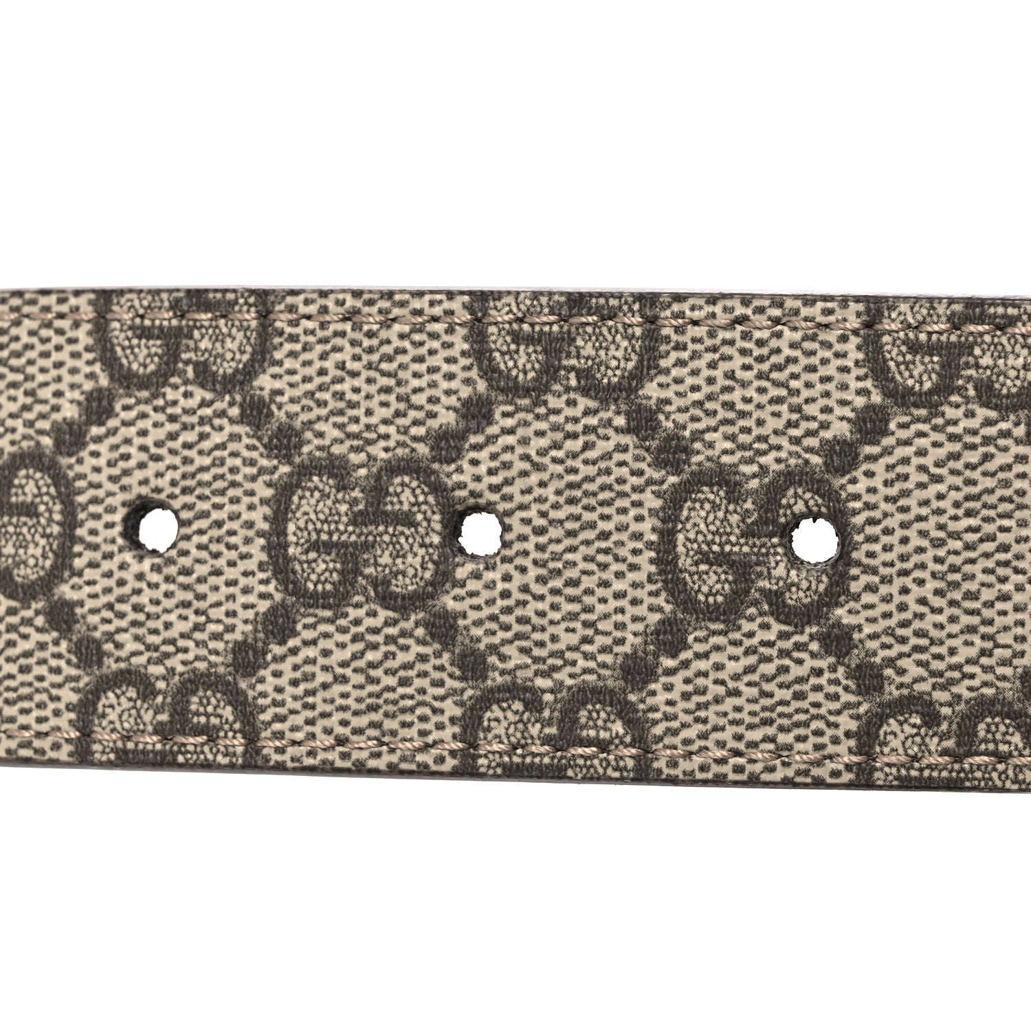 Gucci GG Supreme Monogram Plutone Calfskin Double G Reversible 37mm Belt 85 34 Beige Ebony New Acero 5 of 8