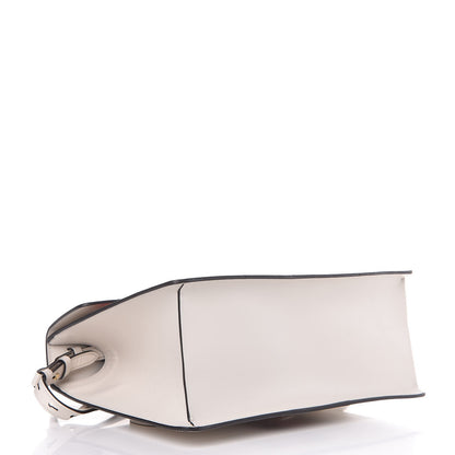 Gucci Calfskin Embroidered Medium Sylvie Top Handle Bag White 5 of 8