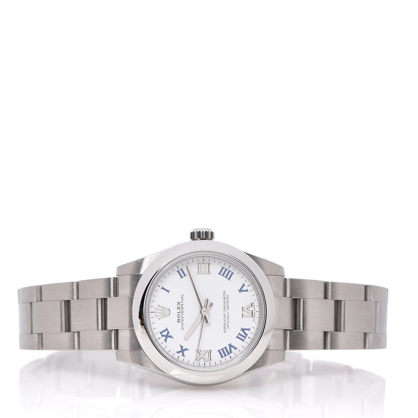 Stainless Steel 31mm Oyster Perpetual Watch White Roman 177200