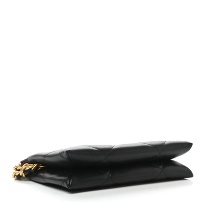 Chanel Shiny Goatskin Quilted Small Chanel 19 Pouch With Handle Black 4 of 7