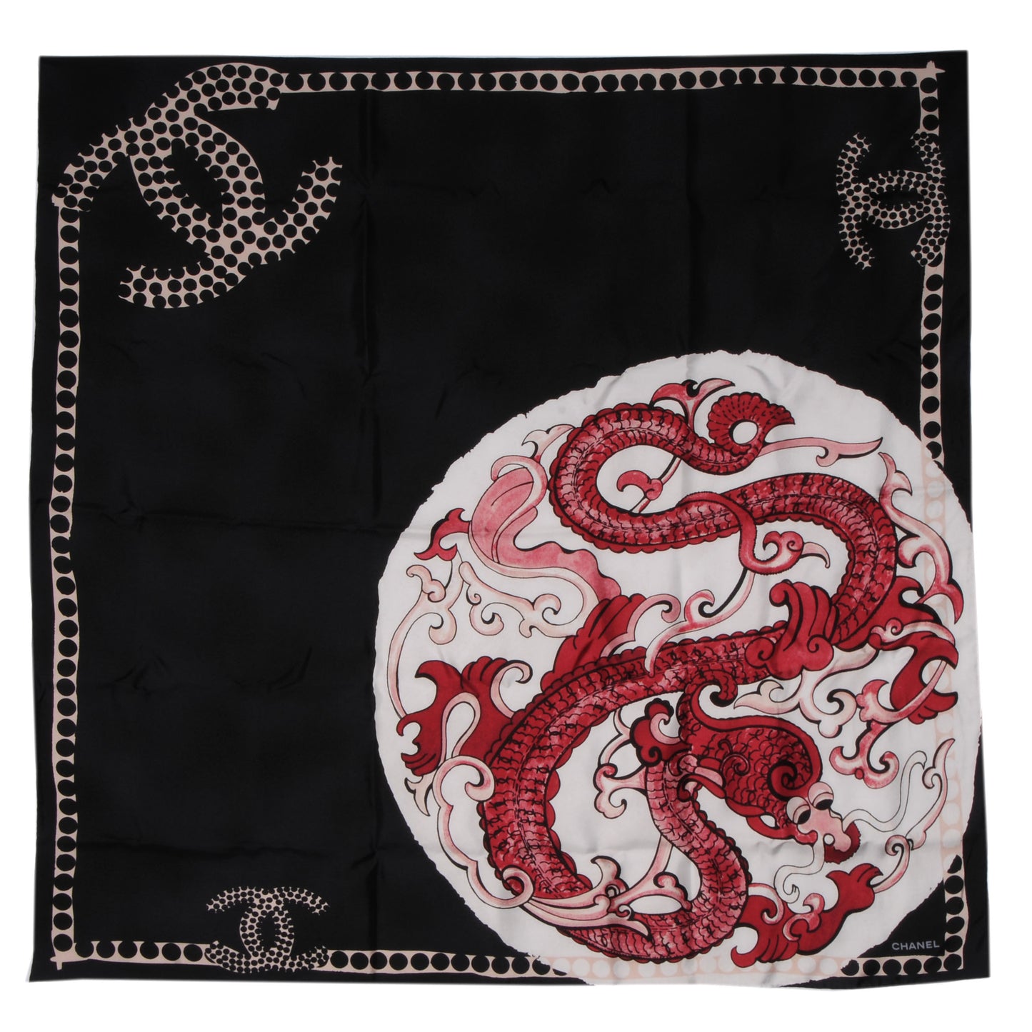 Silk Dragon CC Scarf Black