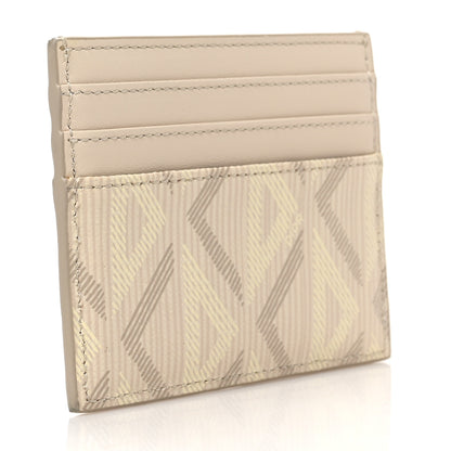 Christian Dior Calfskin CD Diamond Canvas Card Holder Natural 3 of 7