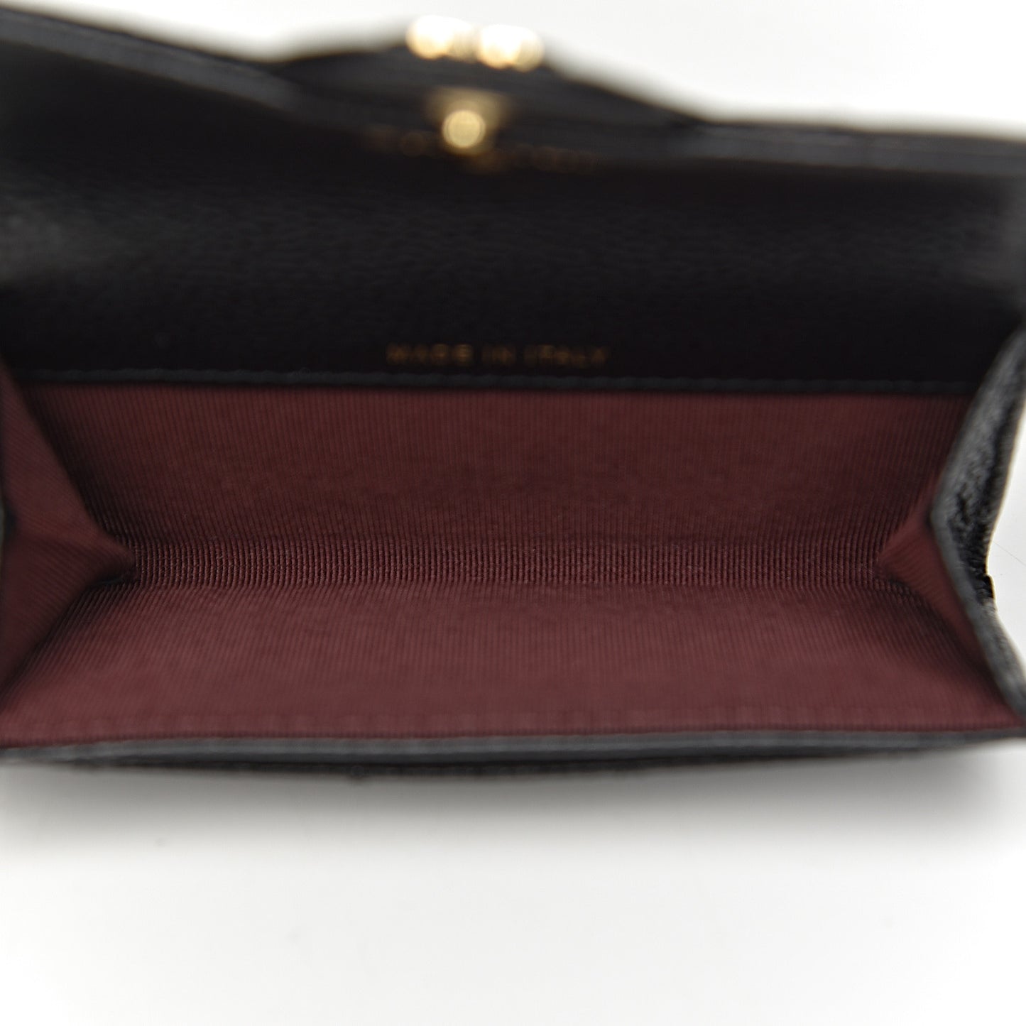 Caviar Quilted Flap Card Holder Wallet Black
