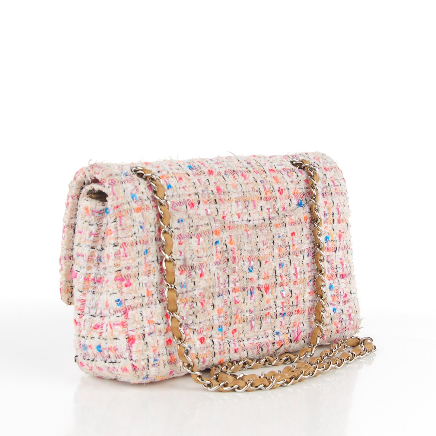 Tweed Quilted Medium Fantasy Sequin Double Flap Multicolor