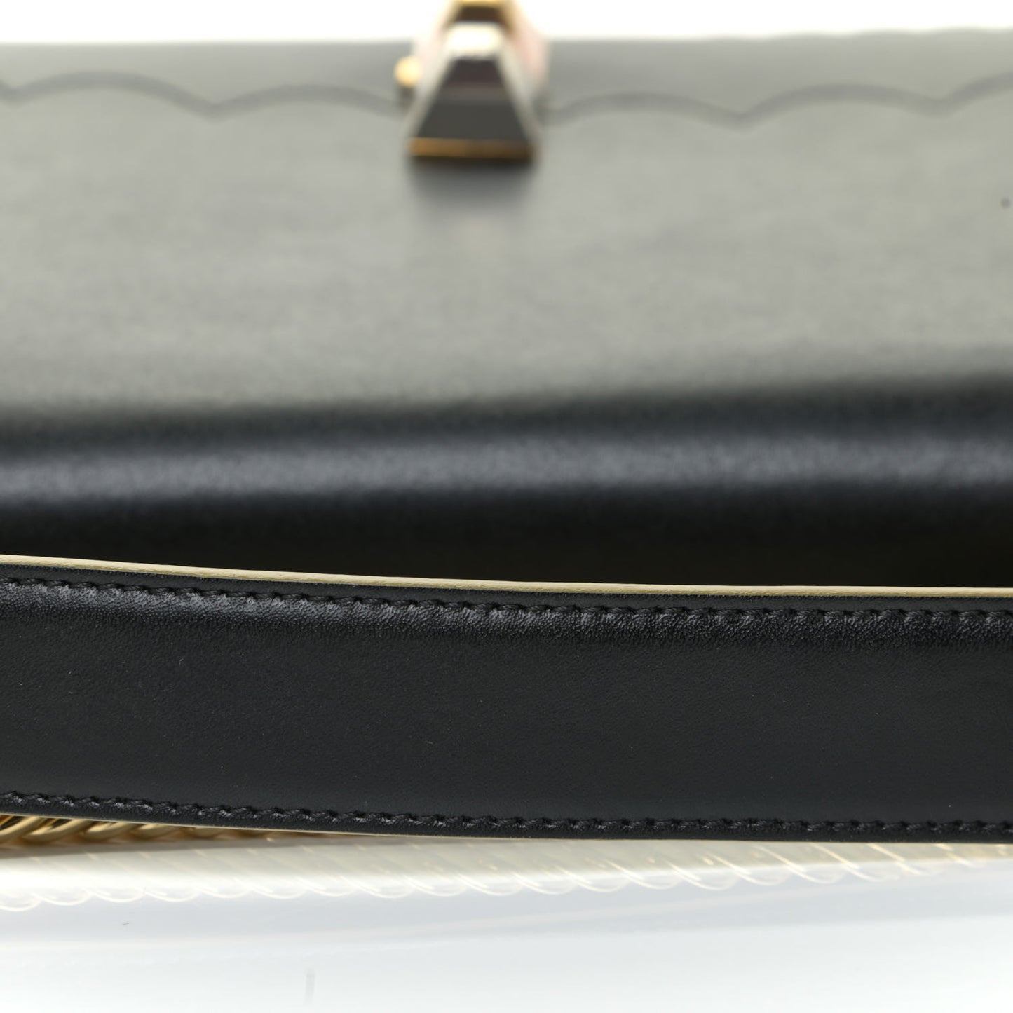 Vitello Liberty Scalloped Studded Kan I Shoulder Bag Black