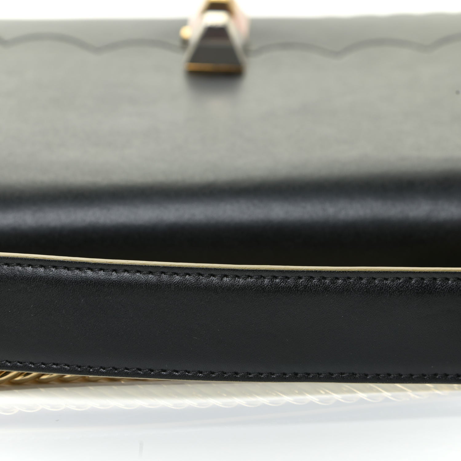 Fendi Vitello Liberty Scalloped Studded Kan I Shoulder Bag Black 17 of 18