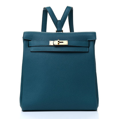 Hermes Taurillon Clemence Kelly Ado Backpack Teal 1 of 4