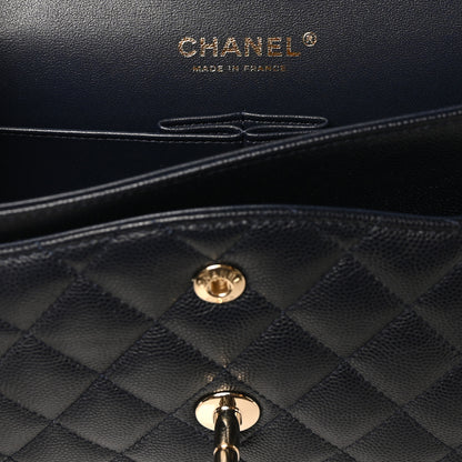 Chanel Caviar Quilted Medium Double Flap Navy 6 of 11