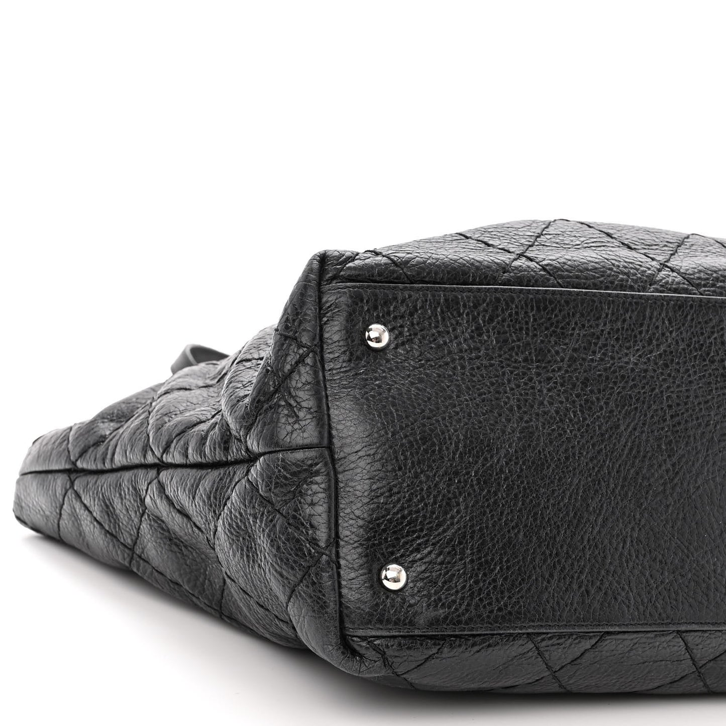 Glazed Calfskin Large On The Road Tote Black