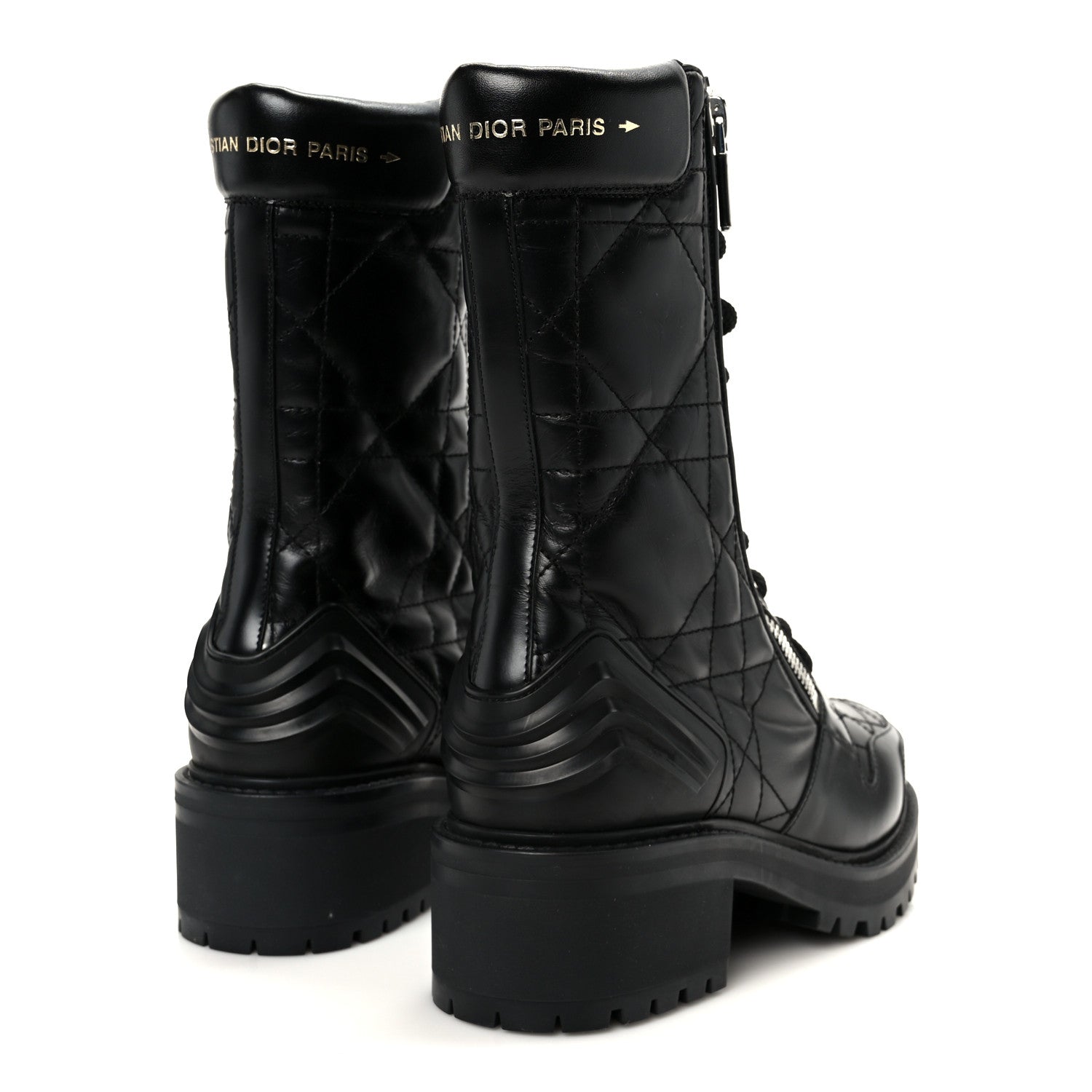 Christian Dior Calfskin Cannage D-Leader Ankle Boots 37.5 Black 5 of 9