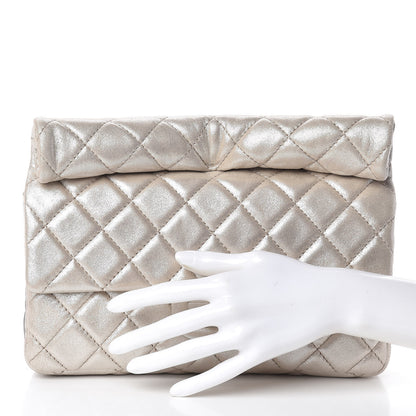 Chanel Iridescent Calfskin Quilted Large Roll 2.55 Reissue Clutch Light Gold 2 of 10