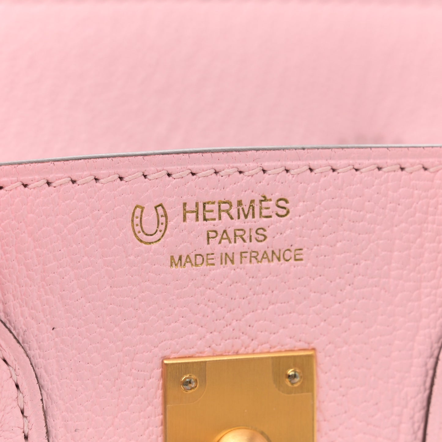 Chevre Mysore Horseshoe Birkin 25 Rose Sakura Gris Perle