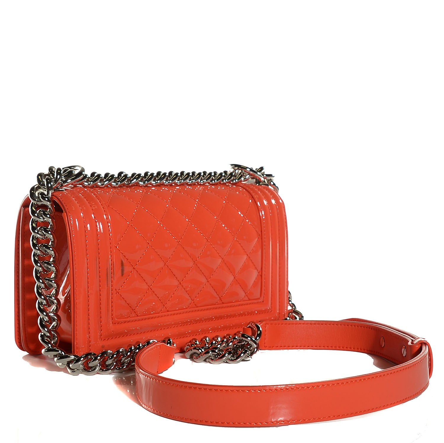 Chanel Patent Quilted Small Boy Flap Plexiglass Orange 3 of 8