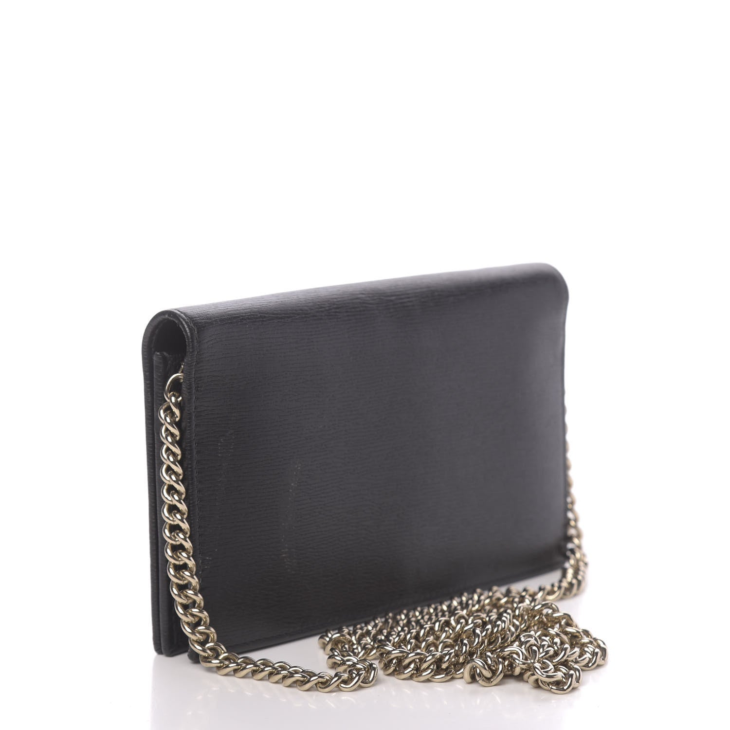 Gucci Textured Calfskin Medium Betty Chain Wallet Black 3 of 11