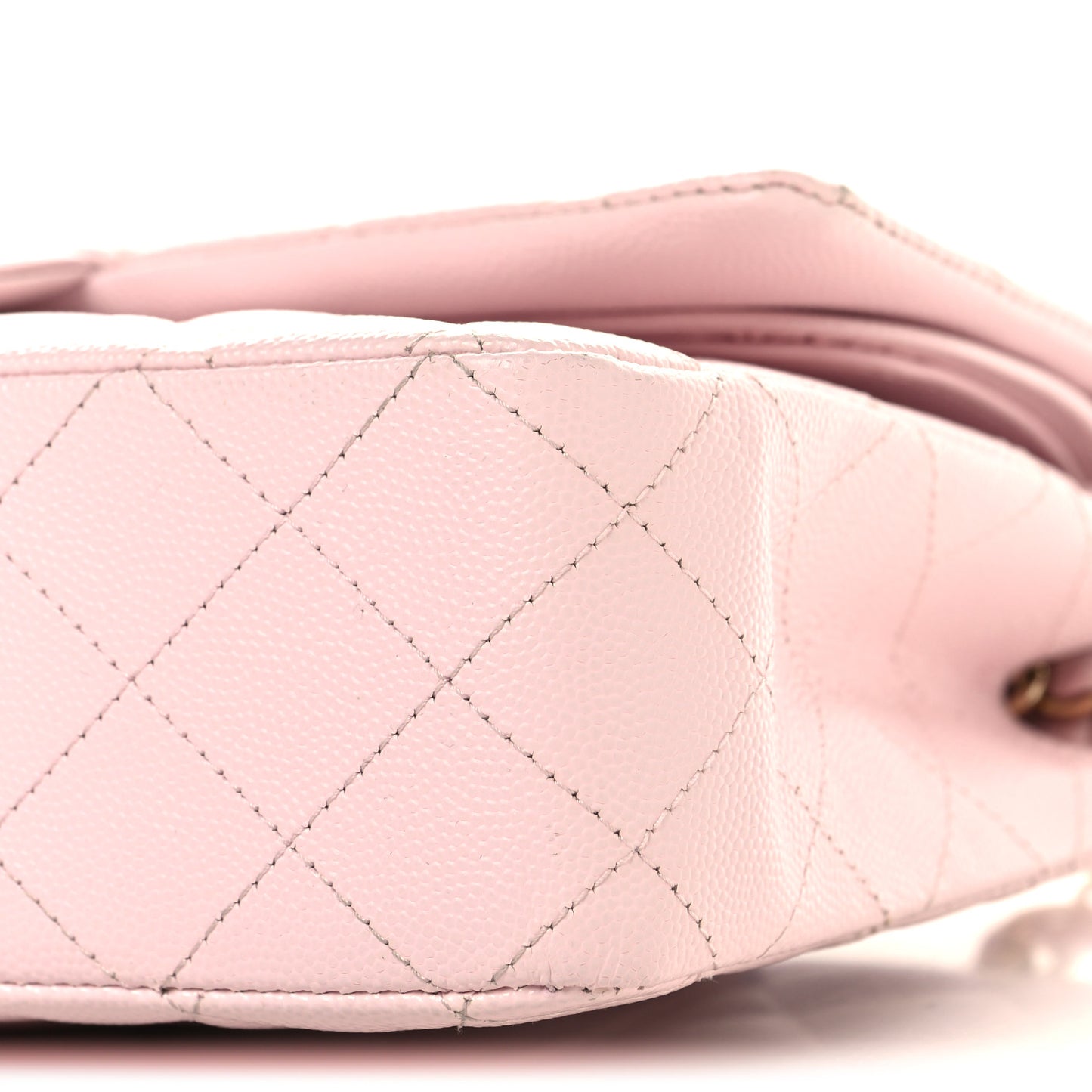 Caviar Quilted Medium Double Flap Light Pink