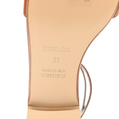 Hermes Heritage Calfskin Baia Sandals 37 Naturel 6 of 10
