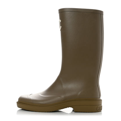 Chanel Caoutchouk CC High Boots 39 Dark Beige 1 of 8