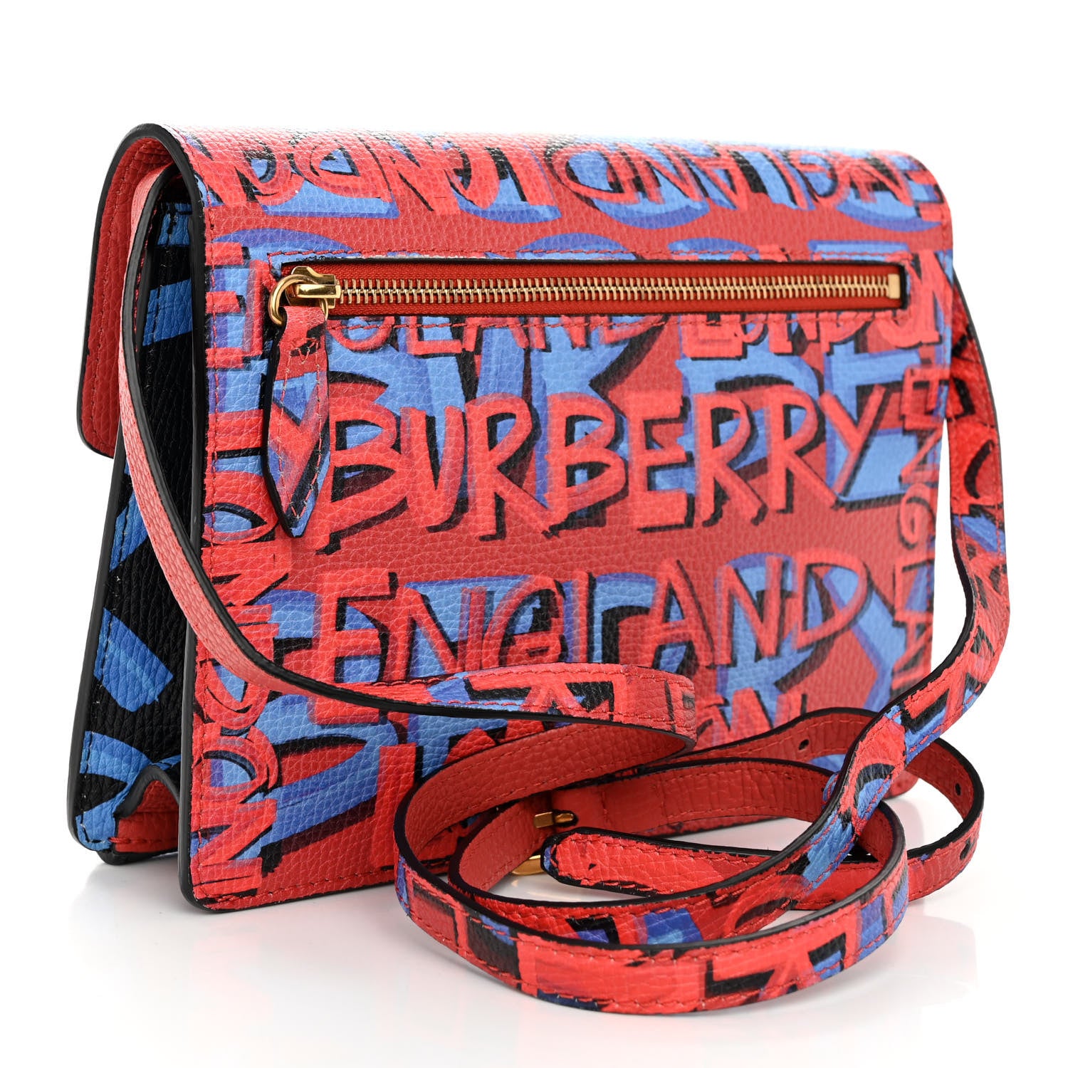 Burberry Calfskin Graffiti Print Small Macken Crossbody Bag Black 3 of 11