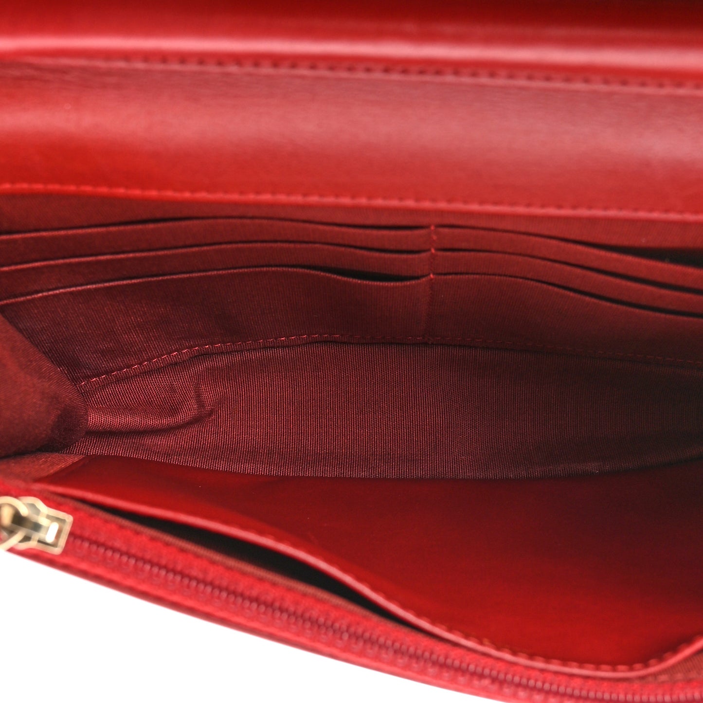 Caviar Quilted Boy Wallet On Chain WOC Red