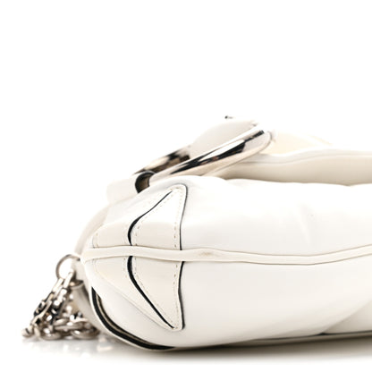 Gucci Nappa Vertical Matelasse Medium Maxi Horsebit Chain Shoulder Bag Mystic White 9 of 11
