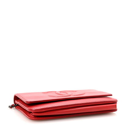 Chanel Caviar Timeless CC Wallet On Chain WOC Red 4 of 11