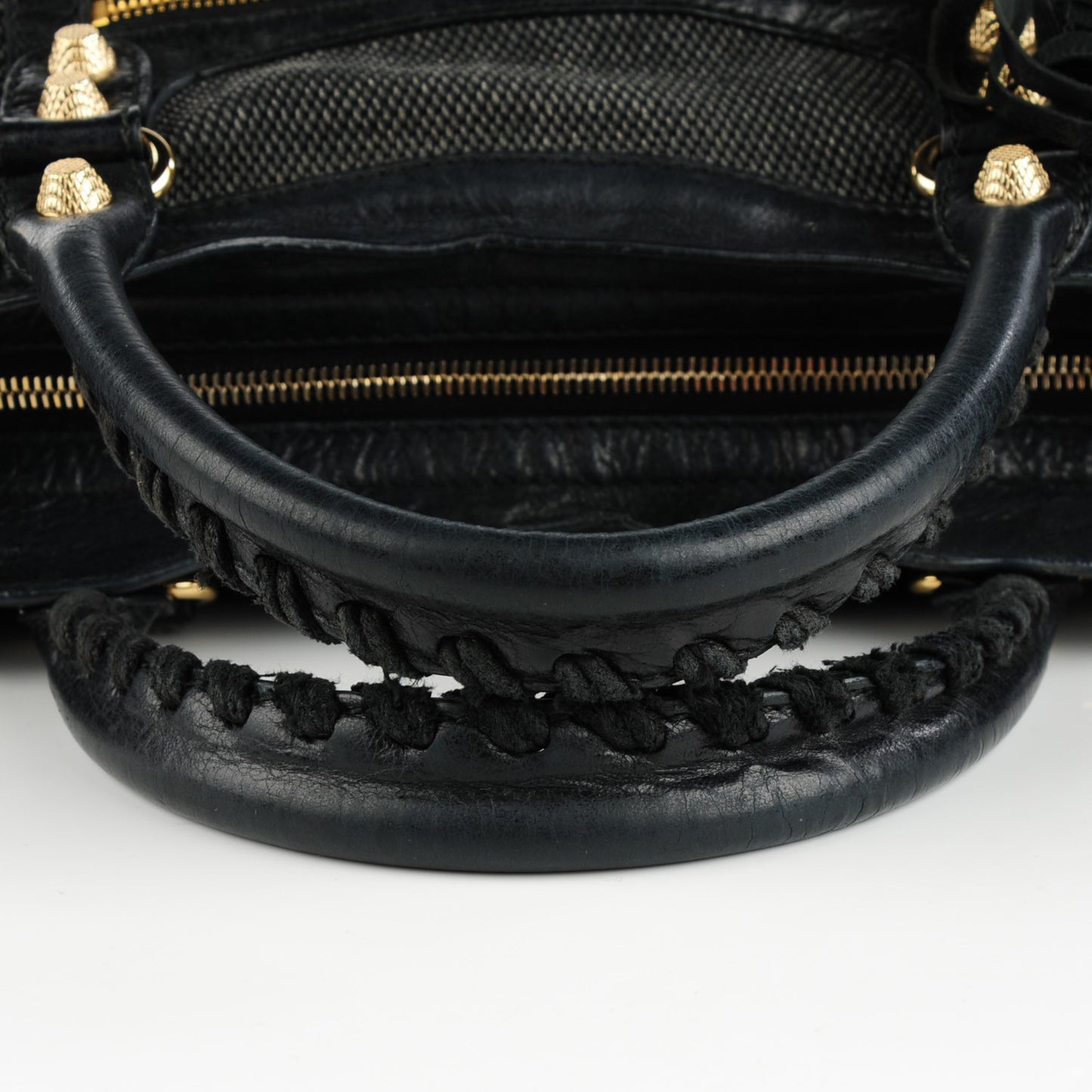 Agneau Canvas Giant 12 Gold Hardware City Black