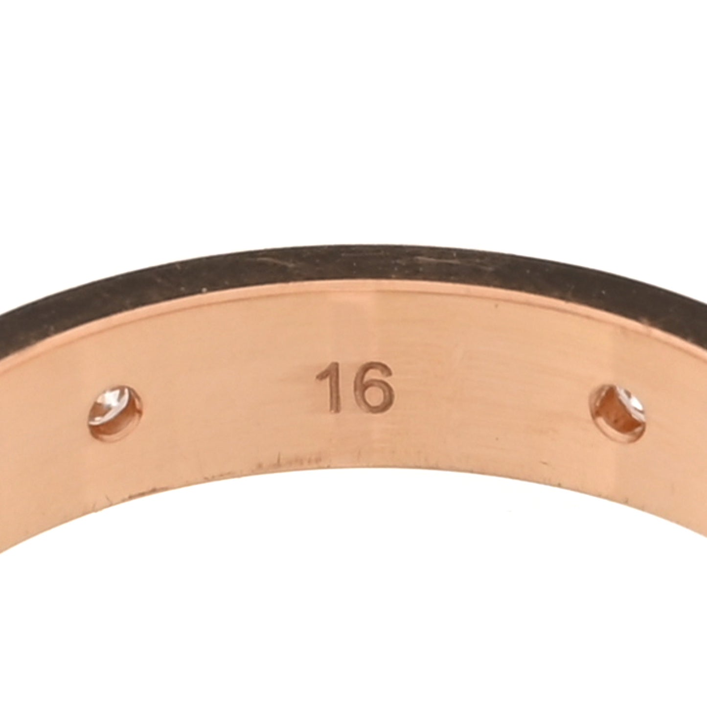 18K Rose Gold Diamond Icon Band Ring 56 7.5
