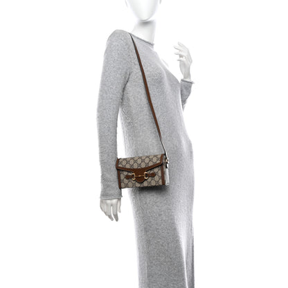 Gucci GG Supreme Monogram Mini Horsebit 1955 Shoulder Bag Beige Brown Sugar 2 of 13