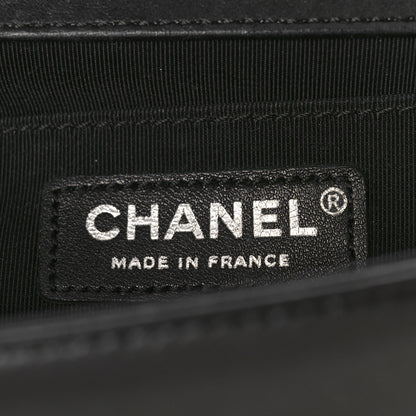 Chanel Calfskin Pleated Medium Boy Flap Black 6 of 12